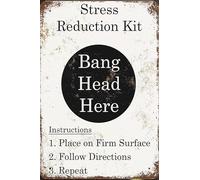 Vintage Metal Tin Sign, Bang Head Here Wall Art Decor, Stress Reduction Something Different Wholesale Bang Head Poster For Home Living Room Bedroom Garden Garage Cafe Bar Pub 8 X 12 Inch