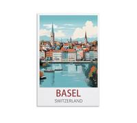 Vintage Metal Tin Sign Basel Switzerland Vintage Signs Home Kitchen Rustic Travel Metal Signs Wall Art Decor 30x40cm