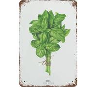 Vintage Metal Tin Sign Basil Herb Home Decor Funny Novelty Kitchen Bar Club Garage Garden Farm Wall Art Tin Signs 8X12 Inches
