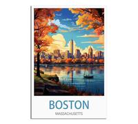 Vintage Metal Tin Sign Boston Massachusetts Vintage Signs Home Kitchen Rustic Travel Metal Signs Wall Art Decor 20x30cm