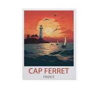 Vintage Metal Tin Sign，Cap Ferret France，Bath Room Decor, Nursery Decor, Home Decor, Bathroom Wall Art Tin plaque(15x30cm）6x12 inch-AC52