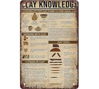 Vintage Metal Tin Sign Clay Knowledge ?Garden Decorative Plaque Farmhouse Country Home Decor Wall Decor Gift For Women Men 8x5.5 Inch Plaque Tin Sign