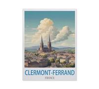 Vintage Metal Tin Sign ，Clermont Ferrand France Vintage Travel Posters，Metal Wall Decor Decorative Tin Sign Art Plaque Poster for Home Kitchen Bar Coffee Shop Club Decoration(15x30cm）6x12 inch-CS3