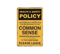 Vintage Metal Tin Sign-Common Sense Policy Grunge Wall Decor for Home & Office-Funny Retro Plaque Poster-12x8 Inch