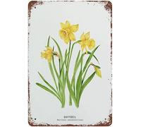 Vintage Metal Tin Sign Daffodil National Flower Home Decor Funny Novelty Kitchen Bar Club Garage Garden Farm Wall Art Tin Signs 8X12 Inches