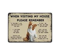 Vintage Metal Tin Sign Dog When You Visiting Our House Please Remember Poster,Funny Dog House Rules Poster,Funny Dog Home Rules Poster Home Wall Decor For Girl Boy 5.5x8 Inch