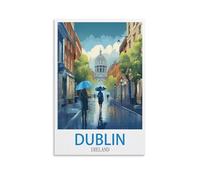 Vintage Metal Tin Sign Dublin Ireland Kitchen Bar Novelty Gift Metal Tin Wall Décor Sign 30x30cm
