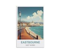 Vintage Metal Tin Sign Eastbourne East Sussex Vintage Metal Tin Sign Inspirational Retro Art Poster for Home Office, Cafe Bar Wall Decor 30x40cm