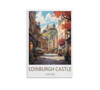 Vintage Metal Tin Sign Edinburgh Castle Scotland Street Vintage Metal Tin Sign for Cafe, Bar, Pub, Beer Club Wall Decor 15x30cm
