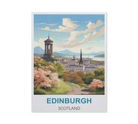 Vintage Metal Tin Sign,Edinburgh Scotland Vintage Travel Poster,Bath Room Decor, Nursery Decor, Home Decor, Bathroom Wall Art Tin plaque(30x40cm)12x16 inch-BX16
