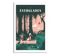 Vintage Metal Tin Sign Everglades National Park Alligator Heron Metal Wall Art Bar Sign for Kitchen Pubs Coffee Metal Wall Decoration 30x40CM