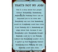 Vintage Metal Tin Sign Fashionable That's not My Job Blechschild Schild Blech Sign Exterior Home Cave Bar Cafe Garage Country Poster Wall Art Decoration Retro Aluminum Sign 8x12 INCH