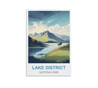 Vintage Metal Tin Sign for Cafe Lake District National Park England Tin Bar Signs, Retro Iron Art Wall Decorations for Cafe Bar Pub Home Art Plaque Poster 30x30cm