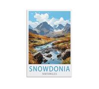 Vintage Metal Tin Sign for Cafe Snowdonia North Waless Poster Vintage Signs Home Kitchen Rustic Travel Metal Signs Wall Art Decor 15x30cm