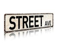 Vintage Metal Tin Sign for Trippy Room Decor, Retro Stoner Avenue Street Signs Cool Grunge Accessories and Decorations 16x4 Inches