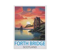 Vintage Metal Tin Sign，Forth Bridge Scotland Vintage Travel Poster，Bath Room Decor, Nursery Decor, Home Decor, Bathroom Wall Art Tin plaque(20x30cm）8x12 inch-H92