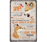 Vintage Metal Tin Sign Fox Husband To Wife I Say It Do To Remind You That You Will Always Be The Miracle Great Retro Metal Sign For Wall Plaque Pub Cafe Home Decor Men Cave 20x30cm