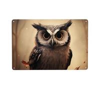 Vintage Metal Tin Sign Funny Bar Sign Aluminum Bathroom Wall Sign Retro Porch Yard Sign Welcome Poster Cute Owl Wall Art Decor for Home Coffee Wall Decor 8x12 Inch