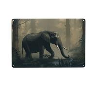 Vintage Metal Tin Sign Funny Bar Sign Aluminum Bathroom Wall Sign Retro Porch Yard Sign Welcome Poster Forest Elephant Wall Art Decor for Home Coffee Wall Decor 8x12 Inch