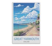 Vintage Metal Tin Sign Funny Metal Wall Decor Decorative Tin Sign Art Plaque Poster for Home Kitchen Great Yarmouth England15 x 40 cm（ 6 x 16 inch）A923