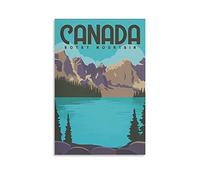 Vintage Metal Tin Sign Funny Retro Canada Rocky Mountain Lake Decorative Tin Metal For Home Office Bar Coffee Shop Pub Shed Man Cave 30x30cm