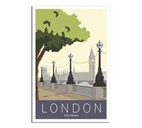 Vintage Metal Tin Sign Funny Retro London Southbank Sunset Decorative Tin Metal For Home Office Bar Coffee Shop Pub Shed Man Cave 15x30CM