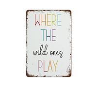 Vintage Metal Tin Sign Funny Siblings Make The Best Friend Where The Wild Ones Play Playroom Wall Art Playroom Wall Decor Suitable For Home And Bar Cafe Wall Decor 8x5.5 Inch