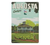 Vintage Metal Tin Sign ,Georgia,Augusta Golf,Metal Wall Decor Decorative Tin Sign Art Plaque Poster for Home Kitchen Bar Coffee Shop Club Decoration(20x30cm)8x12 inch-AE58