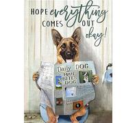 Vintage Metal Tin Sign German Shepherd Dog Reading Newspaper On Toilet Wall Art For Bathroom Bedroom Idea Animal Art Prints Hope Quotes Poster Funny Wall Decor 8x12 Inch
