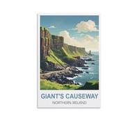 Vintage Metal Tin Sign Giant's Causeway Northern Ireland Vintage Metal Tin Sign Inspirational Retro Art Poster for Home Office, Cafe Bar Wall Decor 30x30cm