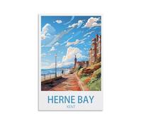Vintage Metal Tin Sign Herne Bay Kent Vintage Metal Tin Sign Inspirational Retro Art Poster for Home Office, Cafe Bar Wall Decor 15x30cm