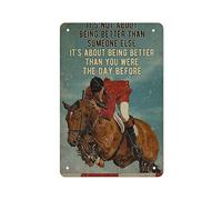 Vintage Metal Tin Sign Horse Racing Poster It'sAbout Being Better Than Someone Else Iron Painting Home Kitchen Garage Man Cave Wall Decor Plaque Art Poster Funny Gift
