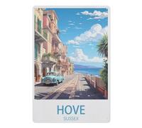 Vintage Metal Tin Sign，Hove Sussex，Retro Wall Decor Art Tin Sign for Home Coffee Bar Restaurant Pub(15x30cm）6x12 inch-AE87