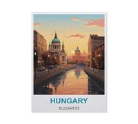 Vintage Metal Tin Sign ,Hungary Budapest Vintage Travel Poster,Metal Wall Decor Decorative Tin Sign Art Plaque Poster for Home Kitchen Bar Coffee Shop Club Decoration(20x30cm)8x12 inch-BI42
