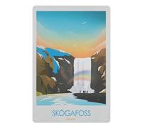 Vintage Metal Tin Sign，Iceland，to Watch The Rainbow of Skogafoss，Retro Wall Decor Art Tin Sign for Home Coffee Bar Restaurant Pub(15x30cm）6x12 inch-AE47
