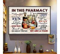 Vintage Metal Tin Sign in This Pharmacy We are A Team Do Great Things Poster Tin Sign Poster Vintage Metal Signs for Bar Music Club Man Cave Room Wall Decor 8x12 Inch