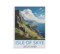 Vintage Metal Tin Sign，Isle of Skye Scotland Vintage Travel Poster，Funny Bathroom Decor, Restroom Decoration, Funny Bathroom Wall Art Tin plaque(20x30cm）8x12 inch-AF35