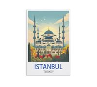 Vintage Metal Tin Sign Istanbul Turkey Posters Tin Sign Metal Retro Art Wall Poster for Home Club Garden Decor 30x40cm