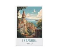 Vintage Metal Tin Sign Istanbul Turkey Posters Vintage Metal Tin Sign for Cafe, Bar, Pub, Beer Club Wall Decor 30x30cm