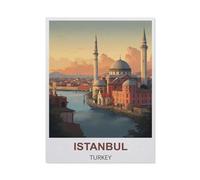Vintage Metal Tin Sign ，Istanbul Turkey Vintage Travel Posters，Metal Wall Decor Decorative Tin Sign Art Plaque Poster for Home Kitchen Bar Coffee Shop Club Decoration(15x30cm）6x12 inch-BW82