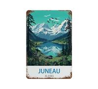 Vintage Metal Tin Sign,Juneau Alaska,Retro Wall Decor Art Tin Sign for Home Coffee Bar Restaurant Pub(20x30cm)8x12 inch-S7