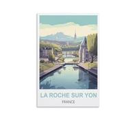 Vintage Metal Tin Sign La Roche Sur Yon France Tin Sign Retro Wall Art Poster for Home Man Cave, Cafe Bar Wall Decor 20x30cm