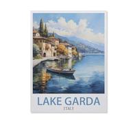 Vintage Metal Tin Sign，Lake Garda Italy ， Coast，Bath Room Decor, Nursery Decor, Home Decor, Bathroom Wall Art Tin plaque(20x30cm）8x12 inch-DT25