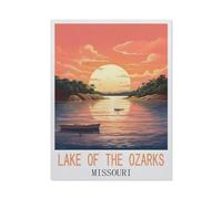 Vintage Metal Tin Sign ,Lake of Ozarks Missouri Vintage Travel Posters,Metal Wall Decor Decorative Tin Sign Art Plaque Poster for Home Kitchen Bar Coffee Shop Club Decoration(30x40cm)12x16 inch-BY82
