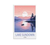 Vintage Metal Tin Sign Lake Sundown Iowas Funny Beer Signs Metal Wall Plaque Retro for Man Cave Home Vintage Decor 20x30cm
