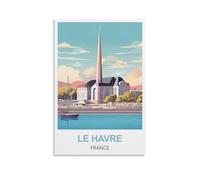 Vintage Metal Tin Sign Le Havre France Vintage Metal Tin Sign Inspirational Retro Art Poster for Home Office, Cafe Bar Wall Decor 30x40cm