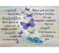 Vintage Metal Tin Sign Legend Has It That Butterflies From Heaven Is Visiting You Novelty Wall Art for Home Kitchen Bathroom Parlor Courtyard Wall Decor 8x12 Inch
