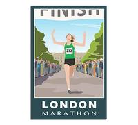 Vintage Metal Tin Sign London Marathon Female Runner Garden & Kitchen Poster, Inspirational Sign Home Wall Art Decor for Home Kitchen Bar Club Decoration 30x30CM
