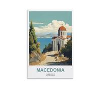 Vintage Metal Tin Sign Macedonia Greece Tin Sign Metal Retro Art Wall Poster for Home Club Garden Decor 15x30cm