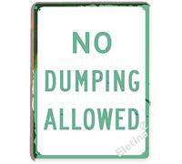 Vintage Metal Tin Sign no Dumping Allowed, Pain G Traffic Road Business Sign for Home Office Kitchen Bar Cafe Garden Farm Farmhouse Wall Decor 12x8 Inch